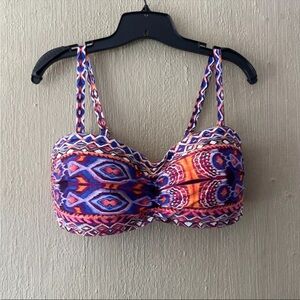 La Blanca Women's Island Underwire Bra Swim Top Sz 36DD Strapless Purple Pink